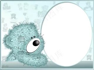 卡通小熊相框素材图片