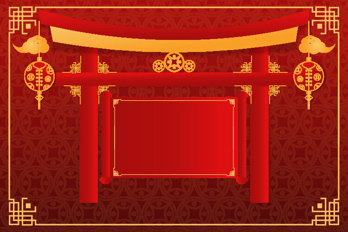 设计红色祝贺新年ai矢量模版下载