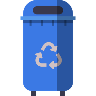 圆顶蓝色垃圾桶图标