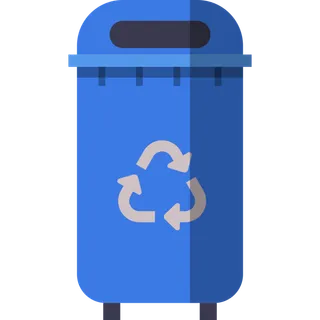 圆顶蓝色垃圾桶图标