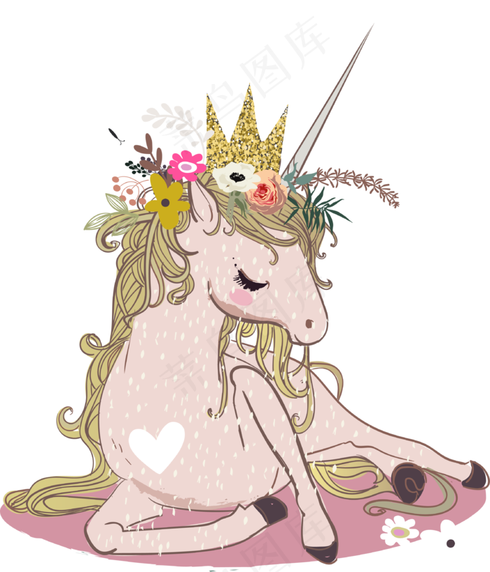 独角兽带花环