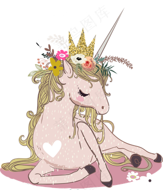 独角兽带花环