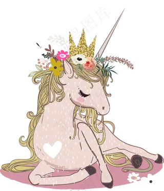 独角兽带花环