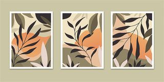 植物装饰画粉色橙色简约北欧时尚