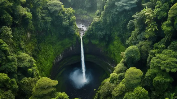 森林山谷瀑布风景摄影图