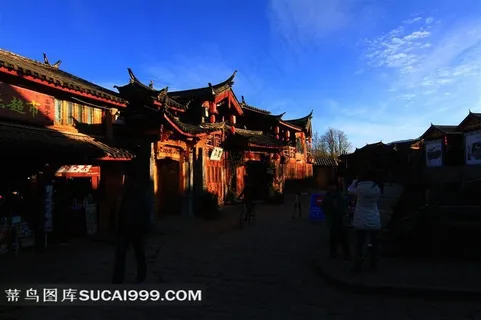 云南束河古镇街道风景素材