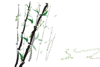 竹子水墨画中国风国画墨水书法竹子画