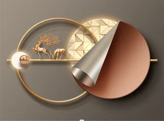 轻奢抽象麋鹿装饰画