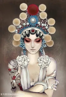 京剧美女插画图片