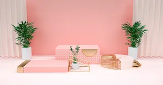 粉色c4d背景素材图片简约海报