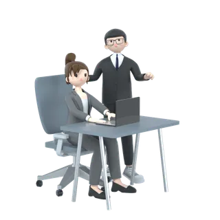 3D商务招聘人物C4D模型PNG免抠元素