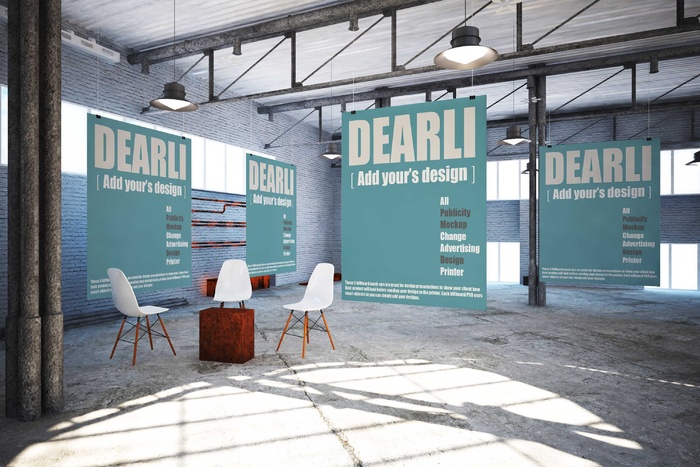 室内办公角落多海报