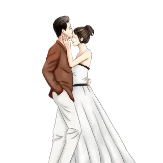 婚纱卡通人物婚礼白纱结婚婚纱摄影手绘