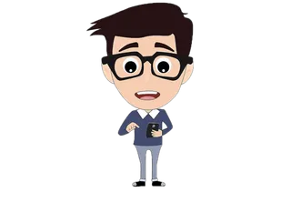 卡通手机人物简笔画