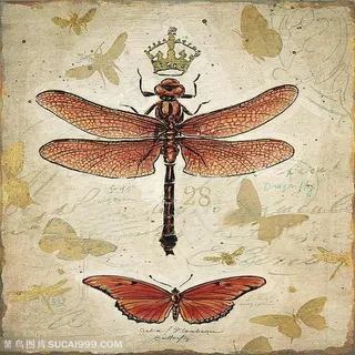 欧式蜻蜓素材装饰画