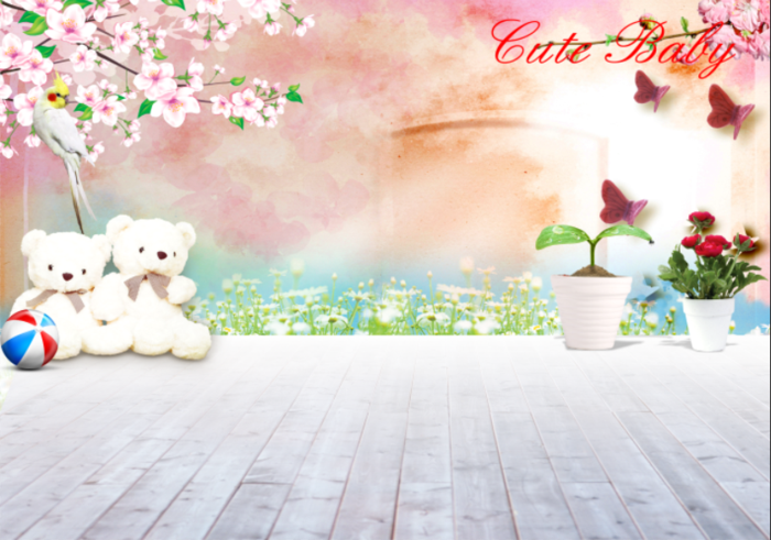 卡通儿童花卉背景