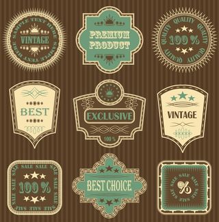 免抠复古标贴标签