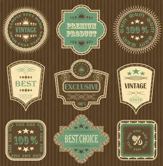 免抠复古标贴标签