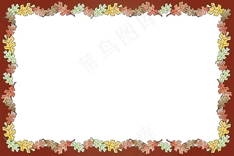 秋季叶子卡通边框图片 秋季叶子卡通边框图片