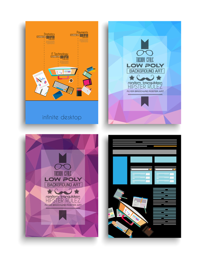 抽象矢量彩色时尚年度宣传册设计