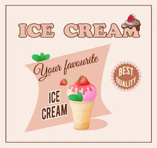 美味甜筒冰淇淋冰淇淋甜筒冰淇淋矢量素材AI格式