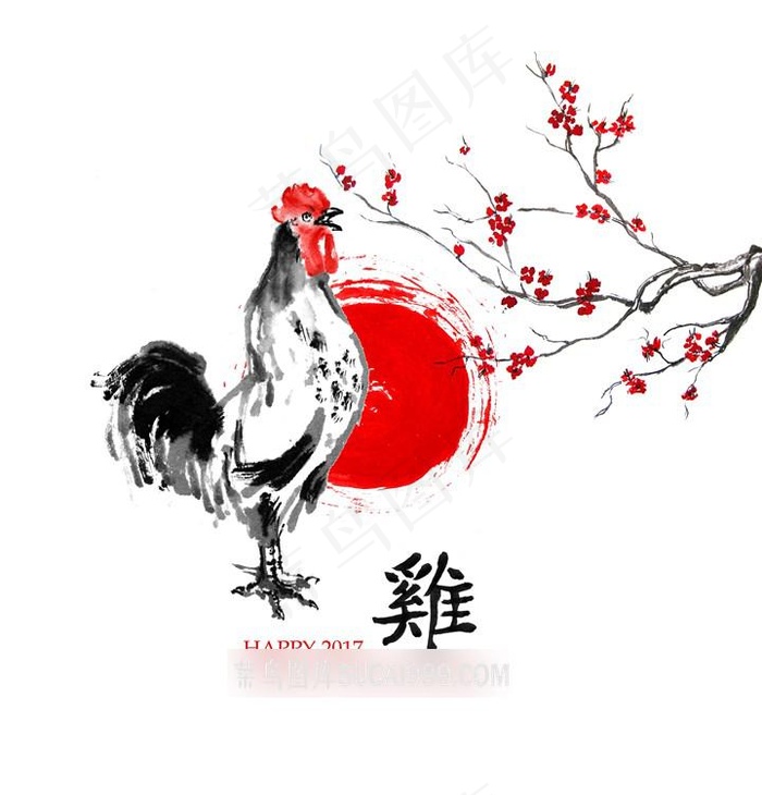 中国风鸡年贺卡高清图片