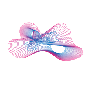 蓝紫色花形渐变线条科技电商免抠png