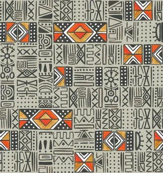 少数民族藏族特色花纹波西米亚风纹理背景图案设计AI矢量图片素材