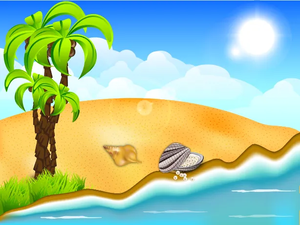 夏天海滩大海背景eps,ai矢量模版下载