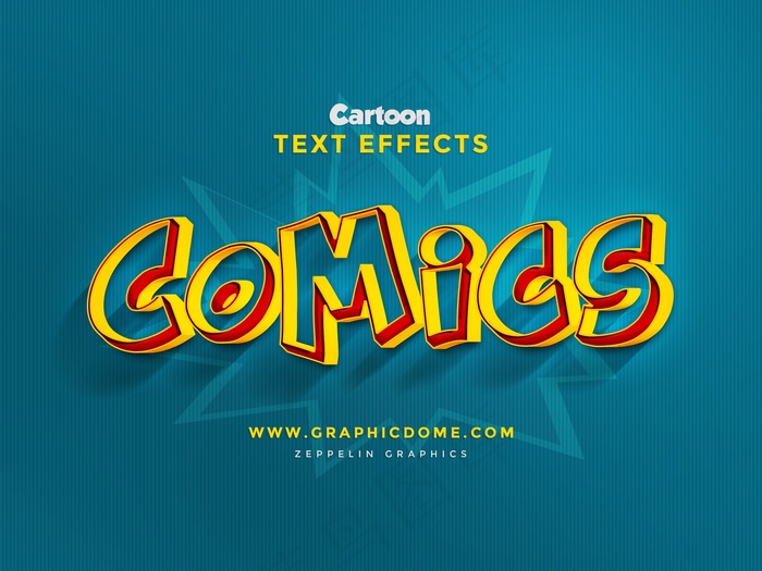 PS3D卡通风格字体效果(可编辑)