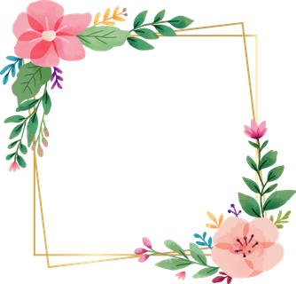 方形小粉花婚礼装饰框