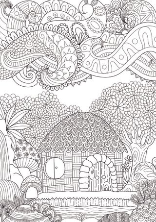 儿童卡通黑白手绘线描线稿