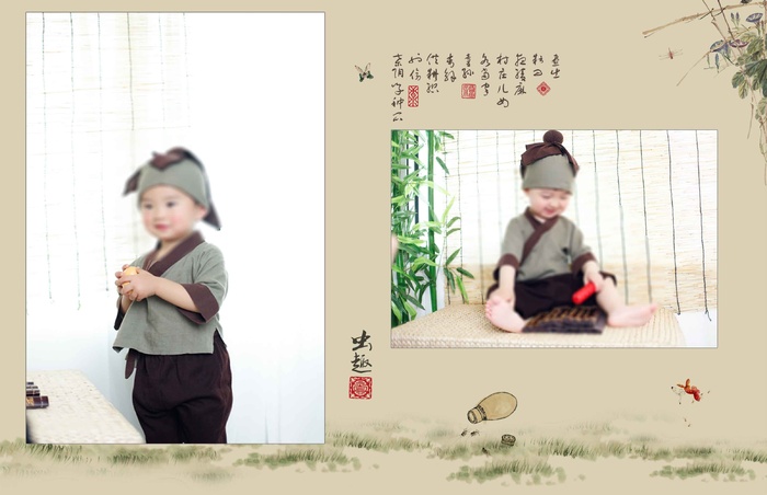 儿童工笔画PSD模板童趣-006