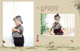 儿童工笔画PSD模板童趣-006