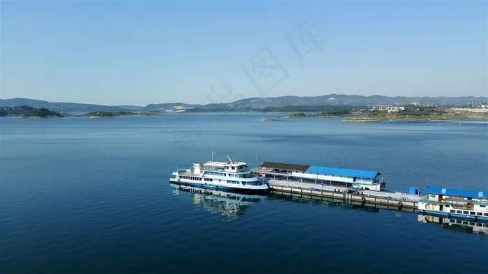 丹江口水库码头景观摄影图片