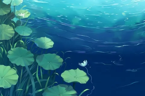 荷叶清新中国风背景