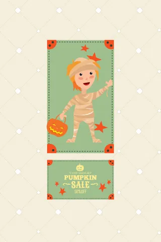 万圣节小鬼捣蛋儿童矢量插画扁平