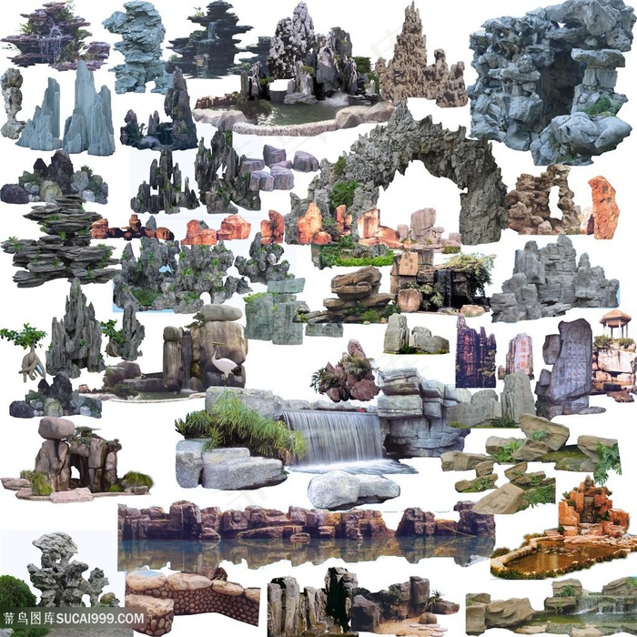 假山集合素材