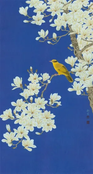 玉质凝香花鸟国画