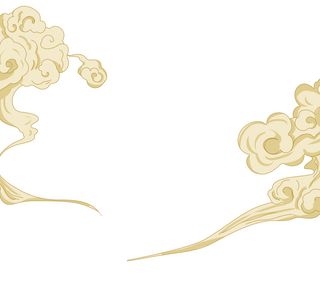 中国风国潮祥云插画手绘云彩图案海报云层装饰背景PSD设计素材