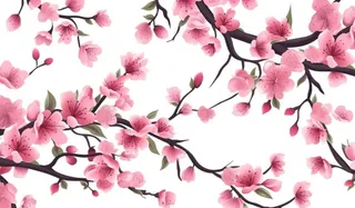 粉色花朵树枝元素