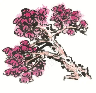 古树国画素材