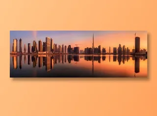 唯美城市建筑物及其倒影