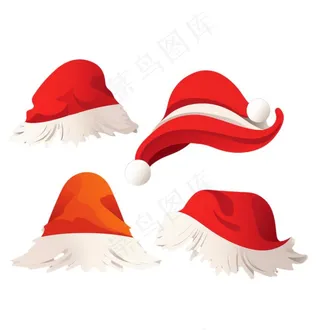 圣诞帽子圣诞老人帽卡通插画免抠
