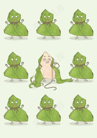 可爱卡通手绘粽子图片