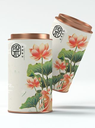 国风高档茶叶包装盒袋罐瓶LOGO标贴展示VI智能贴图样机PSD素材