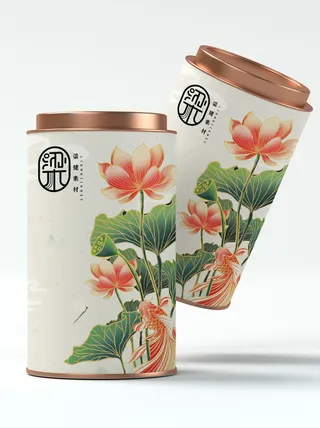 国风高档茶叶包装盒袋罐瓶LOGO标贴展示VI智能贴图样机PSD素材