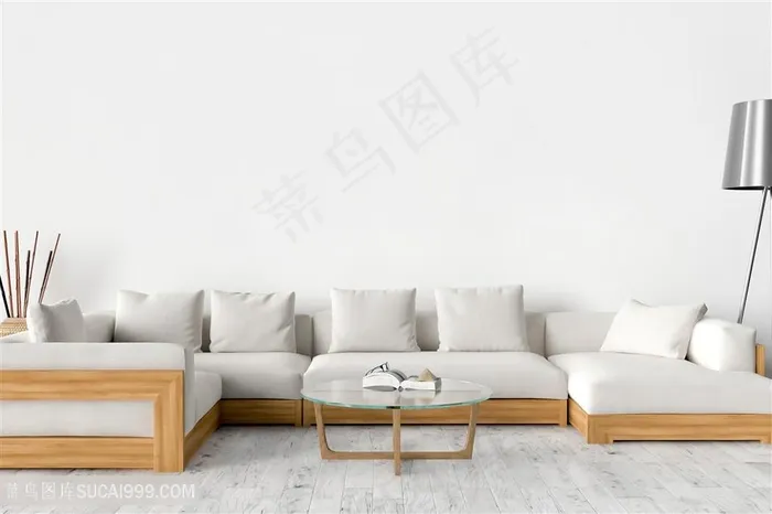 家居装饰软装白色沙发效果图
