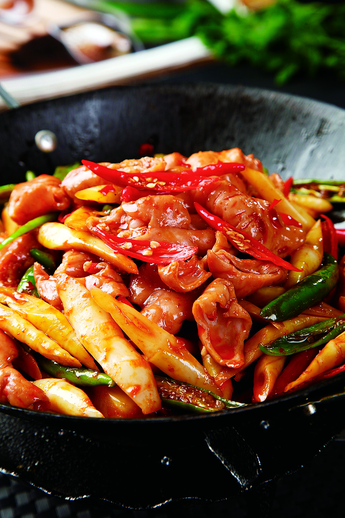 干锅美食焖锅湘菜麻辣香辣纸锅干锅竹笋肥肠