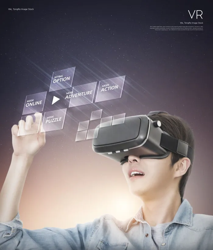 虚拟体检星球太空VR海报psd模版下载
